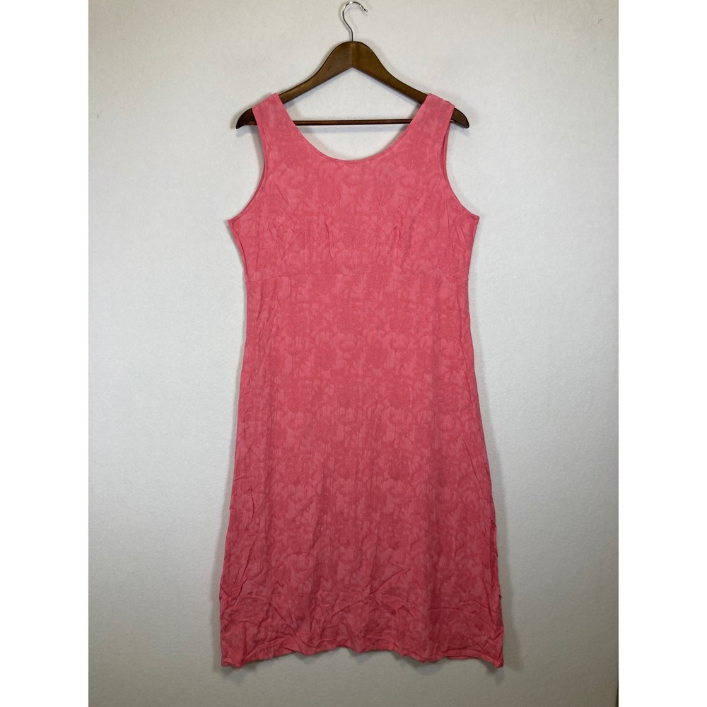 Garden Party K Petite Women 12P Pink Floral Jacquard Asymmetrical Midi‎ Dress